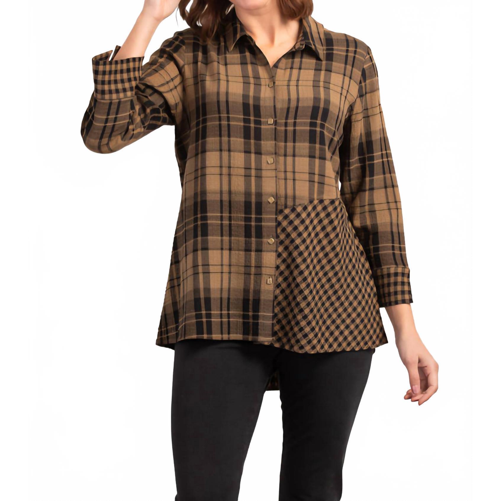 New Habitat Habitat Shaped Shirt Plaid In Fawn